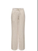 Only Minimalist Çizgili Keten Pantolon - Geniş Paça - Rahat ve Şık thumbnail 1