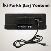 TechTic Masa Saati Derece Alarm Takvim Pil(Dahil Değildir)+Şarjlı Led Işıklı Dijital - 4