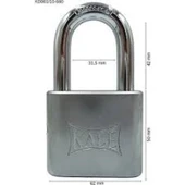 Kale Kilit Asma Kilit Pirinç Nikel Kaplama 60 mm thumbnail 2