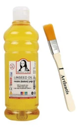 Keten Yağı 500 ml 1 Adet ve Zemin Fırçası Resim Yağı Monalisa Rafine Bezir Yağı Yağlı Boya İncelticisi Yağlı Boya Yardımcı Malzemesi thumbnail 1