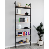 Eportatif Kitaplık Duvar Rafı Metal Kitaplık Mobilya 6 Katlı Füme 1356 - 2