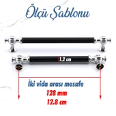 Çınar 128 mm Krom Siyah Metal Mobilya Mutfak Çekmece Dolap Dolabı Kapak Kulbu Kulpları Kulpu 128 mm thumbnail 3