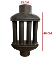 BACA CİMRİSİ / BOY: 40 CM / ÇAP: 13 CM / MAT SİYAH EMAYE / BABA'S STOVE - 2
