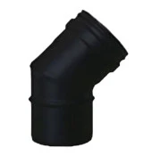 PELET SOBA BORUSU DİRSEĞİ 45 / ÇAP: 8 CM / MAT SİYAH / 304 KROM / CONTALI / BABA'S STOVE - 1
