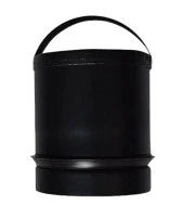 PELET SOBA BORUSU KÜLLÜK / ÇAP: 8 CM / MAT SİYAH / 304 KROM / CONTALI / BABA'S STOVE - 1