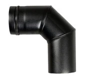 PELET SOBA BORUSU DİRSEĞİ 90 / 8-4 CM / ÇAP: 8 CM / MAT SİYAH / 304 KROM / CONTALI / BABA'S STOVE - 1