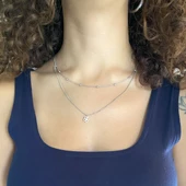 925 Ayar Toplu Çiçek Şekilli Gümüş Kolye GK-274 thumbnail 2