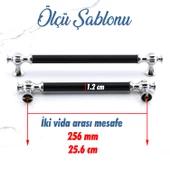 Çınar 256 mm Krom Siyah Mobilya Mutfak Çekmece Metal Dolabı Kulpları Dolap Kapak Kulpu Kulbu 256 mm thumbnail 3