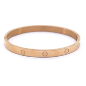 Çelik Kelepçe Bileklik Love Model Altın Kaplama BLZ-288 - 2