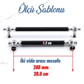 Çınar 288 mm Krom Siyah Mutfak Çekmece Mobilya Metal Dolabı Dolap Kapak Kulpu Kulpları Kulbu 288 mm thumbnail 3