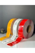 Reflektif Fosforlu Şerit Bant Kesikli Beyaz Ikaz Bandı 1 Metre - 2