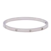 Çelik Kelepçe Bileklik Taşlı Love Model BLZ-596 thumbnail 1