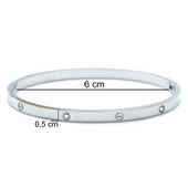 Çelik Kelepçe Bileklik Taşlı Love Model BLZ-596 thumbnail 4