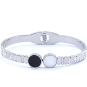 Çelik Kelepçe Bileklik Sedef & Oniks Taşlı BLZ-417 thumbnail 2