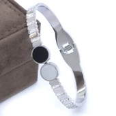 Çelik Kelepçe Bileklik Sedef & Oniks Taşlı BLZ-417 thumbnail 6