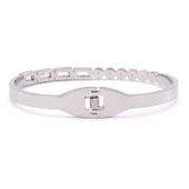 Çelik Kelepçe Bileklik Zirkon Taşlı BLZ-348 thumbnail 3