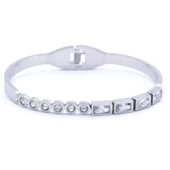 Çelik Kelepçe Bileklik Zirkon Taşlı BLZ-348 thumbnail 6