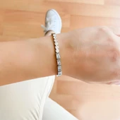 Çelik Kelepçe Bileklik Zirkon Taşlı BLZ-348 thumbnail 4