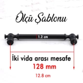 Arya 128 mm Siyah Metal Kulp Mobilya Mutfak Çekmece Dolap Dolabı Kapak Kulbu Kulpları Kulpu 128 mm thumbnail 3