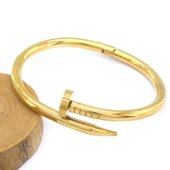 Altın Kaplama  Çivi Model Unisex Spor Kelepçe thumbnail 4