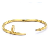 Altın Kaplama  Çivi Model Unisex Spor Kelepçe thumbnail 5