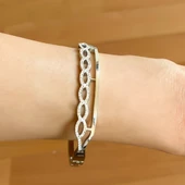 Çelik Kelepçe Bileklik Taşlı Şık BLZ-431 thumbnail 4