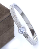 Çelik Kelepçe Bileklik Zirkon Taşlı Model BLZ-426 - 5