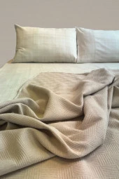 Alla Turca Çift Kişilik Doğal Pamuk Pike Sütlü Kahve - 4