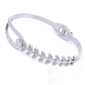 Çelik Kelepçe Bileklik Taşlı Buğday Model BLZ-327 thumbnail 5