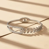 Çelik Kelepçe Bileklik Taşlı Buğday Model BLZ-327 thumbnail 6