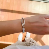 Çelik Kelepçe Bileklik Taşlı Buğday Model BLZ-327 thumbnail 3