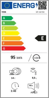 Teka DFI 46700 Tam Ankastre Dijital Ekranlı Bulaşık Makinesi 114270022 - 3