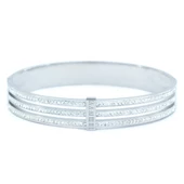 Çelik Kelepçe Bileklik 3 Sıra Taşlı BLZ-359 thumbnail 6