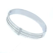 Çelik Kelepçe Bileklik 3 Sıra Taşlı BLZ-359 thumbnail 5