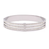 Çelik Kelepçe Bileklik 3 Sıra Taşlı BLZ-359 thumbnail 1