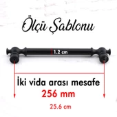 Arya 256 mm Siyah Kulp Mobilya Metal Mutfak Dolabı Çekmece Dolap Kapak Kulpları Kulbu Kulpu 256 mm - 2