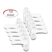 10 Adet METAL Beyaz Pencere Emniyet Kilidi Çocuk Hırsız Kilidi Çekmeli Pvc Kilit - 1