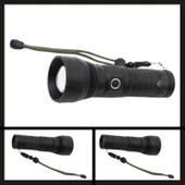 Uyguna-Yakala PT-4112 USB Şarjlı Zoomlu P70 LED Metal El Feneri-PT-4112 - 1