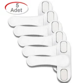5 Adet METAL Beyaz Pencere Emniyet Kilidi Çocuk Hırsız Kilidi Çekmeli Pvc Kilit - 1