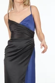 DORİDORCA İp Askılı V Yaka Derin Yırtmaçlı Saten Kadın Abiye 221KB4071 thumbnail 3
