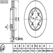 FREN DISK ON HAVA KANALLI 260-4 ( HONDA: ACCORD 90 - 98 / ROVER: 618 620 93 - 99) - 1