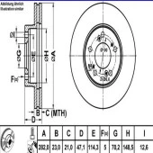 FREN DISK ON HAVA KANALLI 282-5 ( HONDA: CR-V H-RV 97 - 02 ) - 1