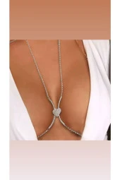 Kalp Vücut Kolyesi - Göğüs - Sütyen Zincir Braketi thumbnail 1