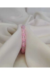 Pembe Kristal Taşlı Makrome Ip Bileklik thumbnail 2