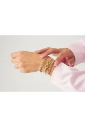 Gold Sonsuzluk - Love - Burgu Örgü Ip Best Friends Bileklik Set Üçlü - 1