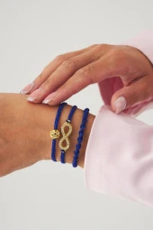 Lacivert Sonsuzluk - Top - Burgu Örgü Ip Best Friends Bileklik Set Üçlü thumbnail 3