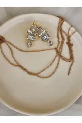 4'lü Kare Dikdörtgen Damla Model Küpe thumbnail 1