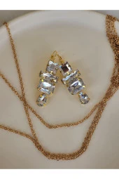 4'lü Kare Dikdörtgen Damla Model Küpe thumbnail 2