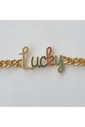 Scritto Lucky Şans Yazılı Gold Bileklik thumbnail 2