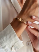 316 L Çelik Kelebek Rose Renkli Kelepçe Bileklik thumbnail 1